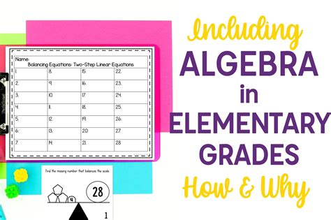 How To Integrate Algebra With Elementary Students Equality Equations