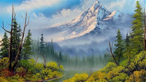 Live Painting Mountain Landscape Paintings By Justin Youtube