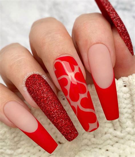 Long Valentines Day Acrylic Nails 2021 Canvas Jelly