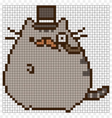 Download Fancy Pusheen Perler Bead Pattern Bead Sprite Pixel Art