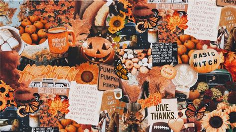 Download Fall Autumn Aesthetic Collage Dasktop Macbook Wallpaper
