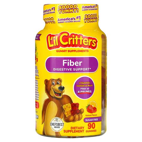 L Il Critters Fiber Digestive Support Natural Flavors 90 Gummies