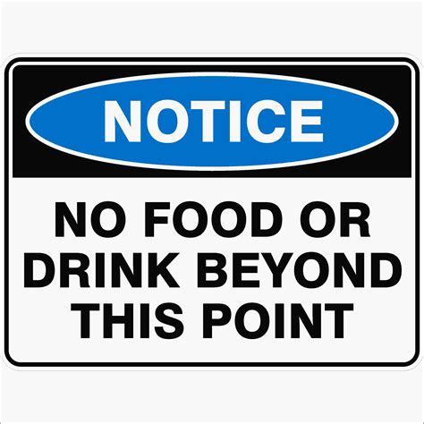 No Food Or Drink Beyond This Point Discount Safety Signs New Zealand