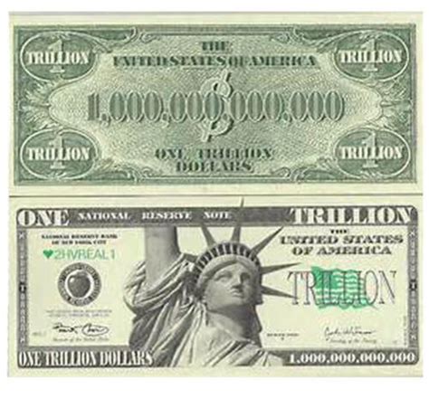 50 Novelty Fake Trillion Dollar Bills Joke Play Bill Statue Of Liberty