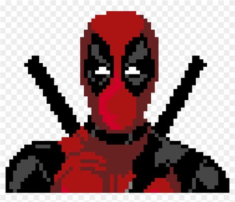 Drawn Pixel Art Deadpool Pencil And In Color Drawn Pixel Art Deadpool