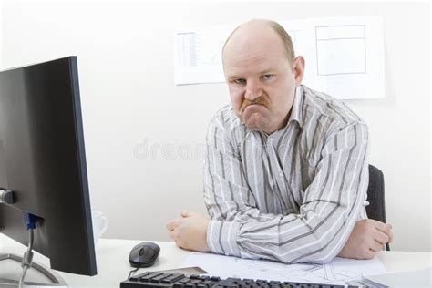 Angry Businessman With Computer Problems Stock Photo Image Of Office