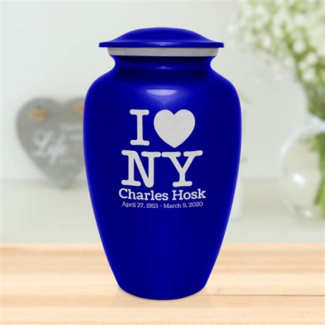 I Love Ny New York Cremation Urn Midnight Blue Green Meadow Memorials