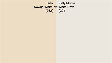 Behr Navajo White 362 Vs Kelly Moore White Dove 32 Side By Side