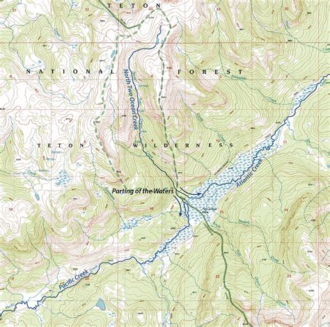 Teton Wilderness Map Wy Natural Atlas