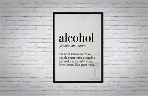 Alcohol Definition Canvas Poster Dictionary Poster Poster Etsy