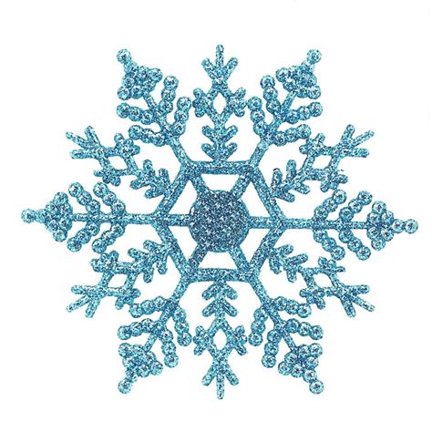 4 Inch Plastic Glitter Snowflake Christmas Ornaments Xmas Tree Decor