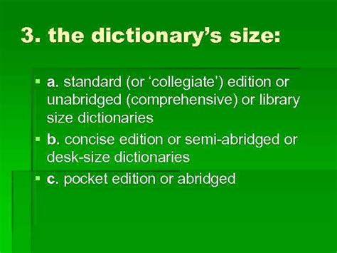 Types Of Dictionaries 1 The Dictionary S Language S