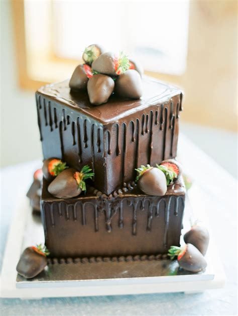 Chocolate Grooms Cake With Chocolate Covered Strawberries Photo By