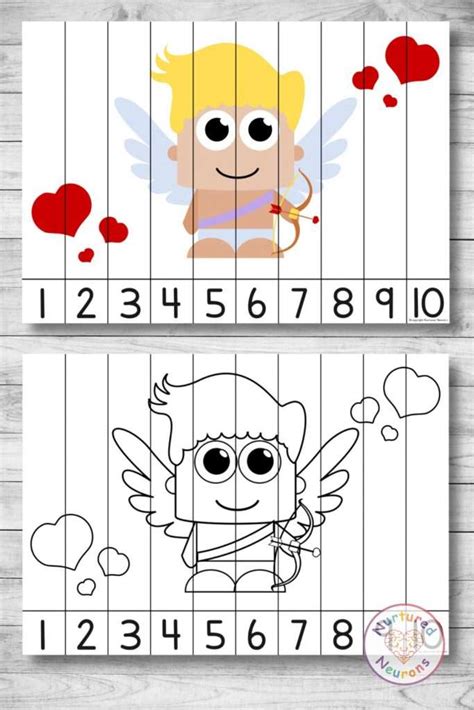 Valentines Day Number Sequencing Puzzle Printable Nurtured Neurons