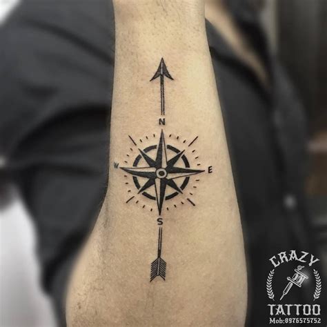 Compass With Arrow Tattoo Arrow Compass Tattoo Weird Tattoos