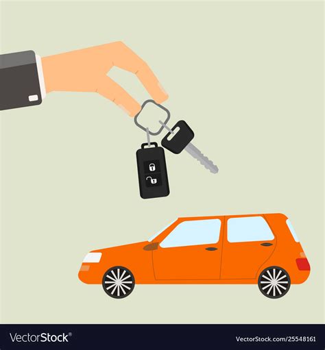 Car Buying Concept Hand Hold Car Royalty Free Vector Image