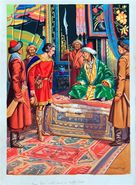 Marco Polo At The Court Of Kubla Khan Original Signed By F Stocks