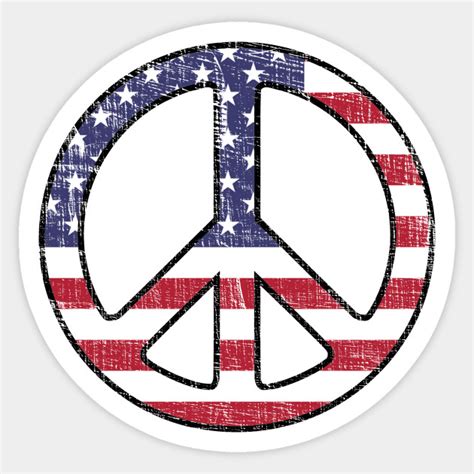 American Flag Peace Sign American Flag Sticker Teepublic