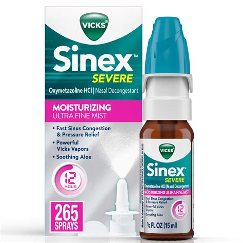 Vicks Sinex Severe Moisturizing Ultra Fine Nasal Mist With Aloe For