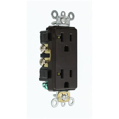 Leviton 20 Amp Self Test Smartlockpro Slim Duplex Gfci Outlet In Brown
