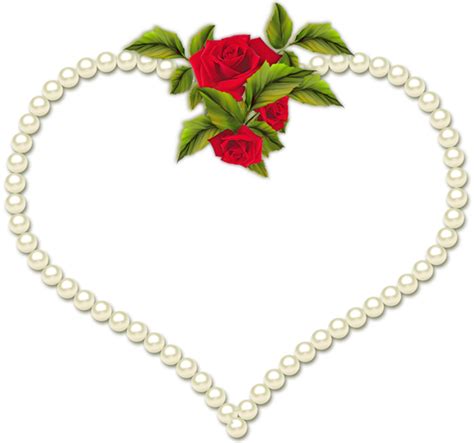 Rose Frame Clip Art Frame Heart Pearl And A Rose Transparent Clip Art