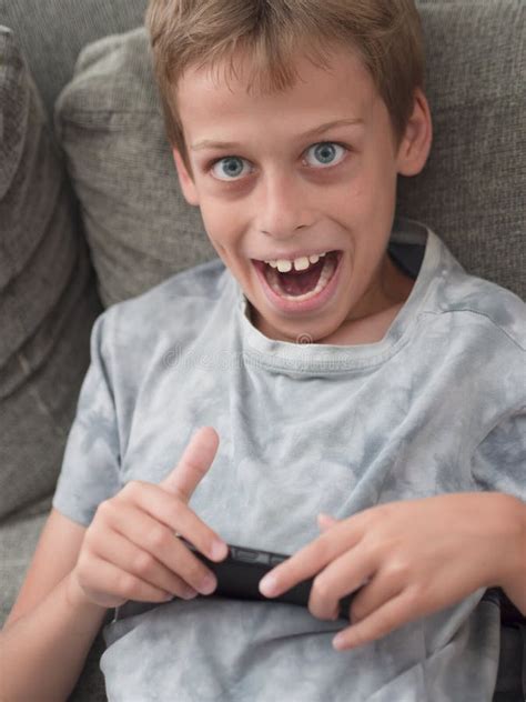 Young Boy Playing Video Games Stock Photo Image Of Modern Addicted