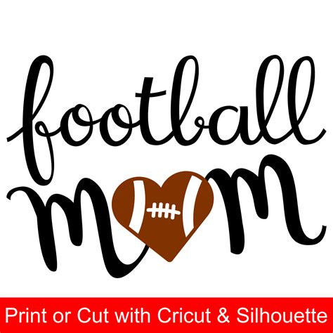 Football Mom Svg File And Printable Clipart With Heart Shaped Football