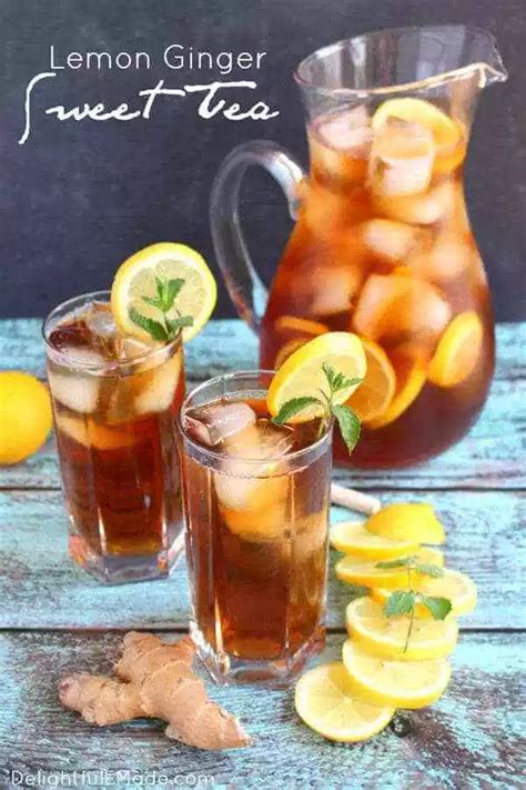 Lemon Ginger Iced Tea Summer Drink Recipe Tastes Of Lizzy T Recipe Summer Drink Recipes