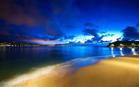 Wallpaper Sunlight Sunset Sea Bay Night Reflection Sky Beach