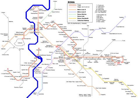 Mapa Del Tranvía De Roma Para Descarga Gratuita