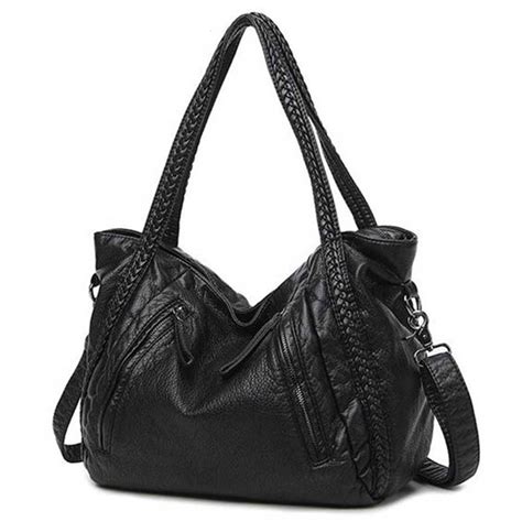 Buy 2018 Large Soft Leather Bag Women Black Handbags