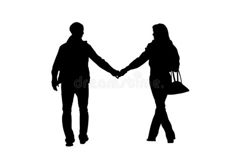 Walking Couple Silhouette Stock Image Image 1303051