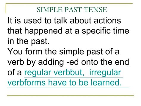 Ppt Simple Past Tense Powerpoint Presentation Free Download Id692793