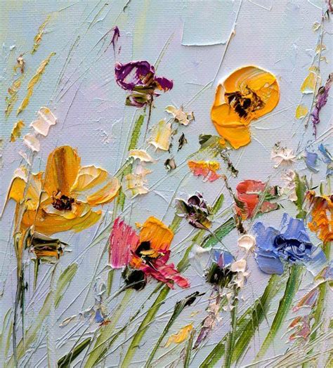 Oil Painting Flowers Palette Knife Painting On Canvas Abstract Lienzo