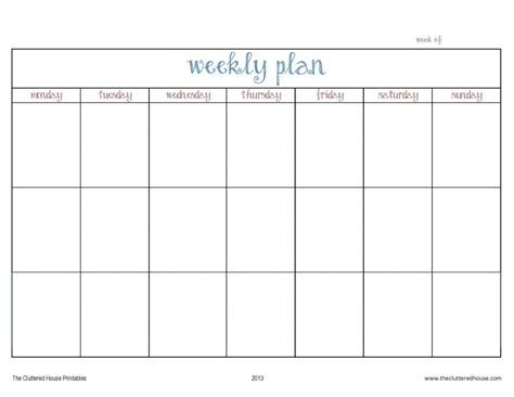 7 Day Week Printable Calendars Calendar Template 2023