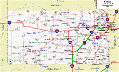 Online Maps Kansas Map With Cities