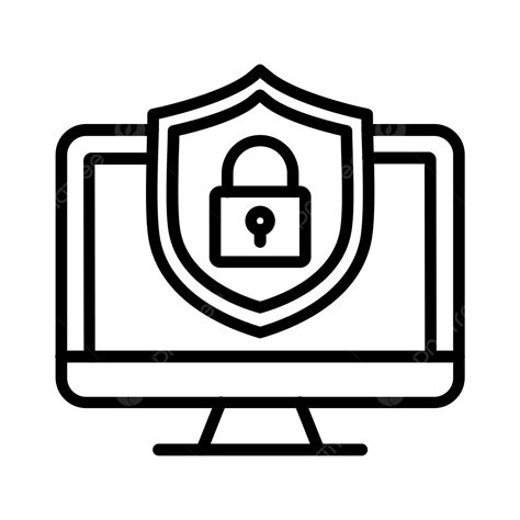 Gambar Ikon Garis Keamanan Vektor Enkripsi Firewall Kunci Png Dan