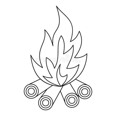 Bonfire Icon Outline Style Stock Vector Illustration Of Blaze
