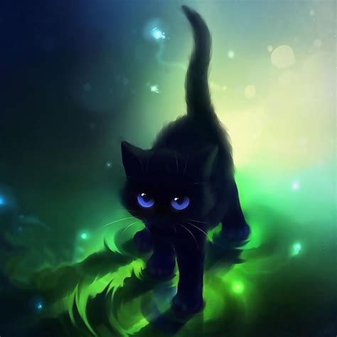 Black Cat Anime Art Meme Image