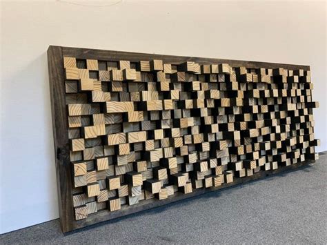 Reclaimed Wood Acoustic Panel Sound Diffuser Diffusion Natural Etsy