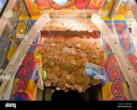 Slot Machine In The Penny Arcade On Brighton Pier Sussex Uk Europe
