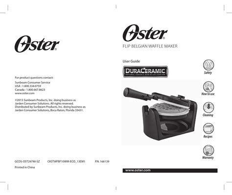 Oster 166139 User Manual Pdf Download Manualslib