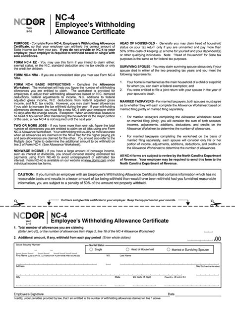 Nc Tax Form Printable Printable Forms Free Online