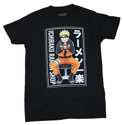 Naruto Shippuden Mens T Shirt Ichiraku Ramen Shop Kanji Box Image