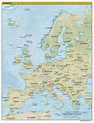 Political And Physical Map Of Europe Map Of Europe Europe Map Huge ...