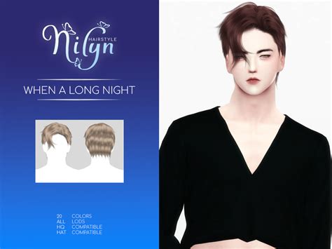 The Sims Resource When A Long Night Hair New Mesh