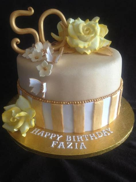 Gold Vintage 50th Birthday Cake Cake By Verenicecakes Cakesdecor