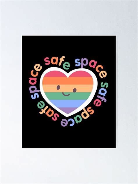 LGBTQ Sign Safe Space Equality Rainbow Heart Poster For Sale By Aronia Redbubble