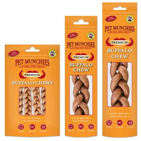 Pet Munchies Dental Buffalo Braid Dog Chew Large Natural Chews For Dogs