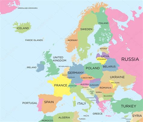 cor mapa político da europa — vetor de stock © max 776 33131509